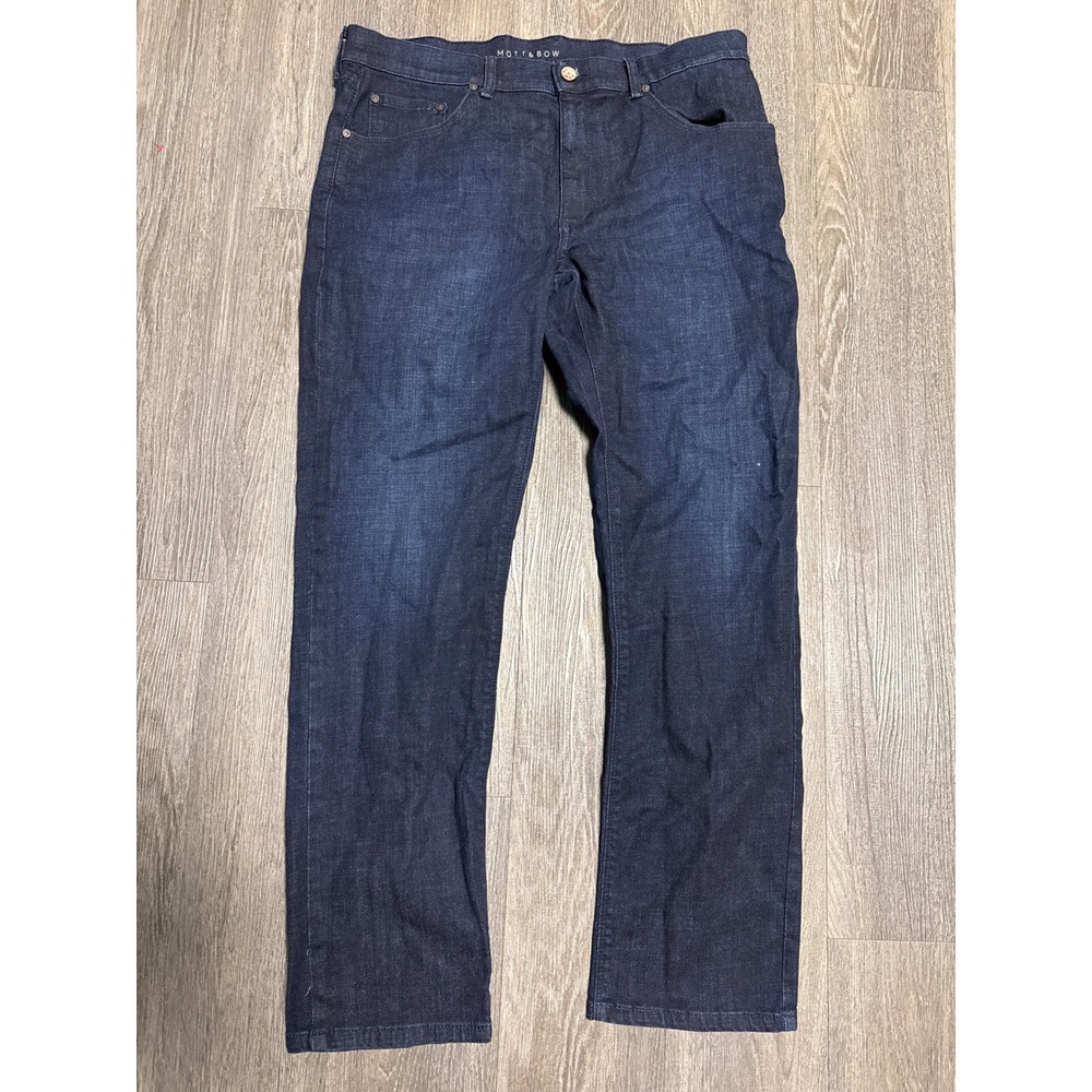 Mott & Bow Crosby Slim Fit Jeans Dark Indigo Blue Mens 36x30 Stretch Denim